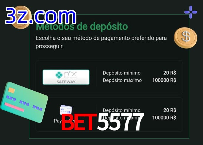 O cassino Bet5577 oferece uma grande variedade de métodos de pagamento